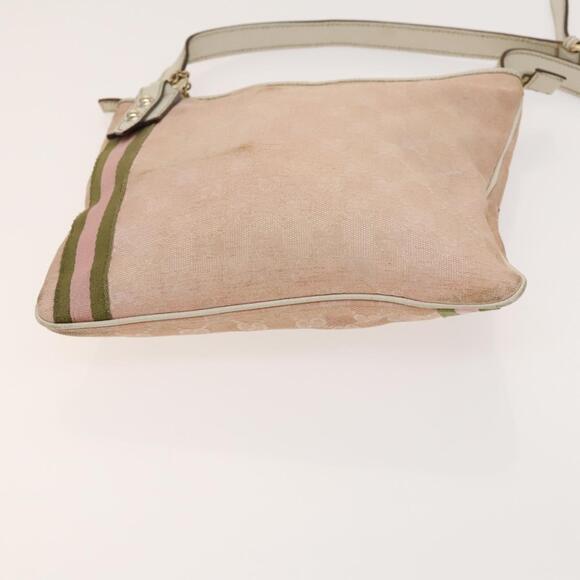 GUCCI GG Canvas Sherry Line Shoulder Bag Pink Gold - Picture 9 of 16